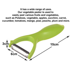 Heart Home Peeler|Plastic Vegetable Peeler|Fruit Peeler|Non-Slip Handle|Steel Sharp Straight Blade|Y Shaped Peeler|Kitchen Peeler|Pack of 3 (Green)
