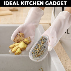 Kuber Industries Multi-Purpose Silicon Gloves For Kitchen Cleaning, Pet Grooming & Gardening|Reusable Gardening Gloves|Heat Resistant For Better Protection|Grey,Pack of2