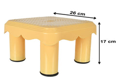 Heart Home Multipurposes Plastic Seating Stool/Patla, Pack of 2 (Cream)