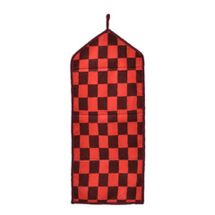 Heart Home Paper Holder | Foldable Hanging Organizer | PVC Shinning Pattern Document Holder | 3 Pocket Wall Hanging Holder with Zipper | Golden