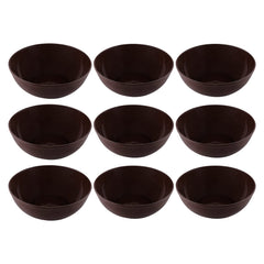 Kuber Industries Bowls|Plastic Dishwasher Safe Bowl|Serving Bowls|Bowls for Kitchen|Microwave Safe Bowls for Salad|Soup|Pasta|500 ML|Pack of 9 (Brown)