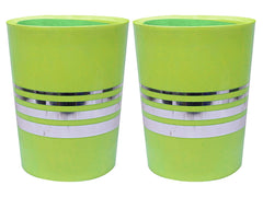 Heart Home Plastic Dustbin, Trashbin, Wastebin For Kitchen, Bathroom, Office Use With Swing Lid, 7 Liter- Pack of 2 (Green)-47HH0796