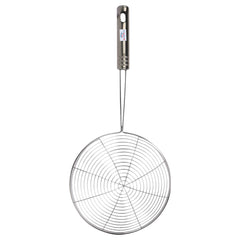 Heart Home Puri Strainer|Stainless Steel Jhar for Cooking & Frying|Versatile Deep Fry Chalni with Handle for Kitchen|20 cm|Pack of 3 (Silver)