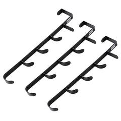 Kuber Industries 5-Level Cloth Hanger|Multipurpose Cloth & Towel Holder|Iron Spray Material|Easy Installation|Interchangeable Over The Door Towel Holder|ZT-3115|Pack of 3|Black