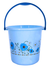 Kuber Industries Virgin Plastic Bathroom Bucket with Mug Set|Pack of 2 (Blue)-KUBMART1261