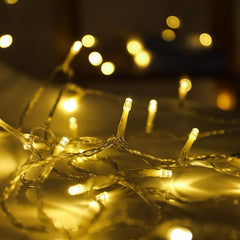 Kuber Industries LED String Lights | Diwali Rice Lights | Christmas Home Decoration Lights | Serial Bulbs String Lights | Lights for Décoration | 15 MTR | Pack of 2 | Warm White