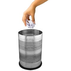 Heart Home Stainless Steel Perforted Dustbin/Garbage Bin for Home, Office, Kitchen, Bathroom Use, 10 Litre- Pack of 2 (silver)-47HH0772