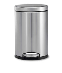 Kuber Industries Stainless Steel Plain Pedal Dustbin with Inner Bucket, 5 LTR (Silver)-KUBMART10367