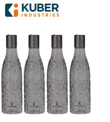 Kuber Industries BPA-Free Plastic Water Bottle | Leak Proof, Firm Grip, 100% Food Grade Plastic Bottles | Unbreakable, Freezer Proof, Fridge Water Bottle | Pack of 4 - Black