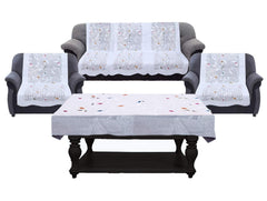 Kuber Industries Leaf Cotton 7 Pieces 5 Seater Sofa Cover with Center Table Cover (CTKTC28722, Multicolour, Standard)