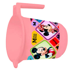 Heart Home Disney Mickey Minnie Print Plastic Bathing Mugs for Bathroom Bath Accessory, 500 ML (Set of 4,Pink & Cream) -HS_35_HEARTHS17572