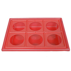 Kuber Industries Tray with Cutout Handles, Cup Display for Kitchenware, Plastic Glass Holder, One Size, 6 Slots-Pack of 2 (Pink)