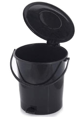 Kuber Industries 2 Pieces Plastic Dustbin Garbage Bin with Handle, 10 Liters (Black) - CTKTC34639