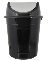 Kuber Industries Plastic 3 Pieces Medium Size Swing Dustbin/Swing Garbage Bin/Waste Bin, 10 Liters (Black & White)-KUBMART10219