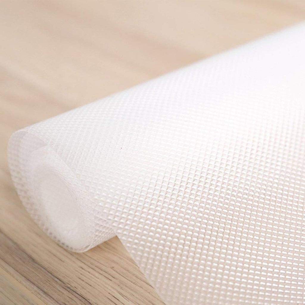 Kuber Industries Diamond Textured Anti Slip Mat|Waterproof Shelf Mat Liner Roll|Mat For Kitchen, Drawer & Cabinet|Sheet For Fridge, Bathroom|Easy To Cut 5 MTR Roll (White)