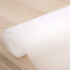 Kuber Industries 2 Pieces Multipurpose Diamond Textured Super Strong Anti-Slip Mat Liner,Size 45X150 Cm (1.50 Meter Roll, White) - CTKTC045515