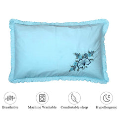 Kuber Industries Embroidery Pattern Breathable & Soft Cotton Pillow Cover for Sofa, Couch, Bed, Set of 4 (Yellow) 54KM4117