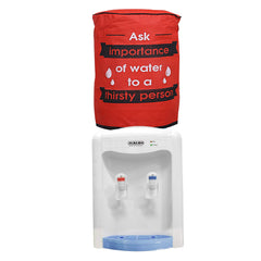 Kuber Industries Rexine 2 Pieces Water Dispenser Bottle Cover with Rexine Water Level Indication 20 Litre (Red & Blue)-CTKTC13527