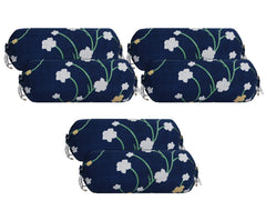 Kuber Industries Bolster Cover|Soft Cotton Bolster Cover Set|Diwan Round Bolster Pillow Covers|Luxurious Flower Print Roll Masand Cover|16x32 Inch|Pack of 6 (Blue)