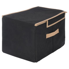 Kuber Industries Non-Woven Shirt Stacker With Handle & Lid Pack of 3 (Black)