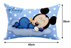 Kuber Industries Disney Print Sleeping Pillow for Kids|Small Pillow for Baby|Soft Microfiber Pillow|Size 12x18 |Sky Blue
