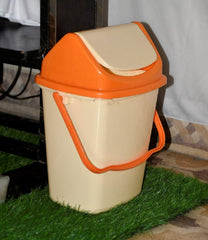 Heart Home Pluto Plastic Swing Printed Garbage Waste Dustbin for Home, Office with Handle, 5 Liters (Cream)- HEART7181