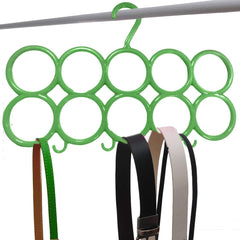 Kuber Industries 10-Circle Plastic Ring Hanger for Scarf, Shawl, Tie, Belt, Closet Accessory Wardrobe Organizer (Multicolour) - CTKTC030742