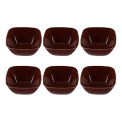 Heart Home Bowls|Plastic Serving Square Bowls|Katori for Kitchen|Microwave Safe Bowls for Rice|Soup|Pasta|250 ML|Pack of 6 (Multicolor)