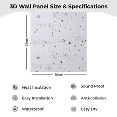 Kuber Industries Foam Brick Pattern 3D Wallpaper for Walls | Soft PE Foam| Easy to Peel, Stick & Remove DIY Wallpaper | Suitable on All Walls | Pack of 2 Sheets, 70 cm X 70 cm