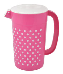 Heart Home Dot Printed Plastic 6 Tumblers with Jug & Tray Set, Set of 8 (Green)-HS42HEARTH25100