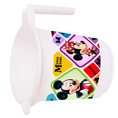 Heart Home Disney Mickey Minnie Print 2 Pieces Unbreakable Virgin Plastic Bathroom Bucket with Mug Set- White, (1 Pc 16 LTR Bucket & 1 Pc 500 ML Mug) -HS_35_HEARTHS17938
