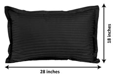 Heart Home Lining Design Breathable & Soft Cotton Pillow Cover/Protector/Case- 18x28 Inch, Set of 4 (Black)-HS43HEARTH26775