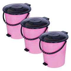 Heart Home Pedal Dustbin|Plastic Pedal Dustbin|Kitchen Waste Paper Bin|Dustbin For Bedroom|5 Liter Dustbin|Pack of 3 (Pink)