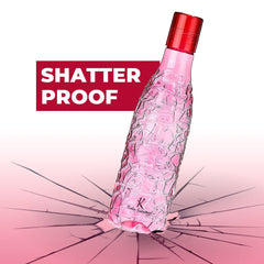 Kuber Industries Plastic Water Bottles -1 Litre Water Bottle (Set of 6), Pink | Break Proof, Multipurpose, BPA Free, Ideal for Fridge/Refrigerator| Round Ice Cut