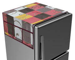 Kuber Industries Check Print PVC Fridge Top Cover, Protect for Scratches with 6 Utility Side Pockets (Multicolour)