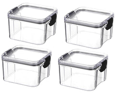 Kuber Industries Small Refrigerator Storage Crisper/Fridge Container with Airtight Lid-Pack of 4 (Transparent)
