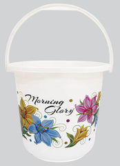 Kuber Industries Printed 3 Pieces Plastic Bucket, Mug & Tub Set (White)
