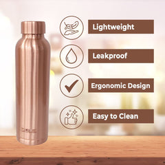 Kuber Copper Water Bottle & Water Dispenser Combo Set|with Added Health Benefits of Copper|Ergonomic Design & Easy to Clean|Pack of 2|5 Liters & 950 ML|Copper