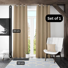 Kuber Industries 100% Room Darkening Black Out Curtain I 7 Feet Door Curtain I Insulated Heavy Polyester Solid Curtain|Drapes with 8 Eyelet for Home & Office (Light Chocolate)