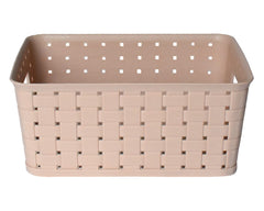 Heart Home BPA Free Attractive Design Multipurpose Large Trendy Storage Basket With Lid|Material-Plastic|Color-Beige|Pack of 1