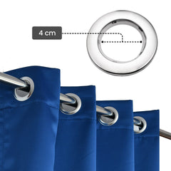 Urbane Home Polyester Decorative 5 Feet Window Curtain Darkening Blackout|Drapes Curtain With 8 Eyelet For Home & Office (Blue)