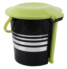 Kuber Industries 3 Pieces Plastic Dustbin Garbage Bin with Handle,10 Liters (Green) -CTKTC38027