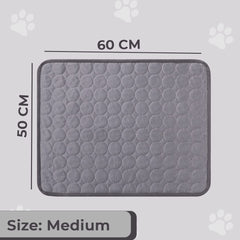 Kuber Industries Rectangular Dog & Cat Bed|Premium Cool Ice Silk with Polyester with Bottom Mesh|Multi-Utility Self-Cooling Pad for Dog & Cat|Light-Weight & Durable Dog Bed|ZQCJ001DG-M|Dark Grey