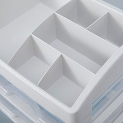 Kuber Industries 3 Layer Cabinet Drawer Box|Desktop Storage Box|Multi Drawer Storage Organizer| White