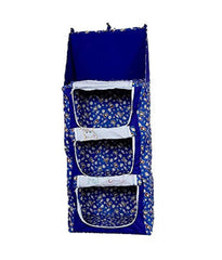 Kuber Industries Cloth Hanging Baby Three Cabinet Almirah, Blue, Standard (F26)