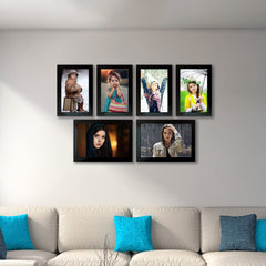 Kuber Industries Collage Photo Frame For Living Room, Wall Set of 6 (Black) Size: 5x7-4 Pc., 6x8-2 Pc.