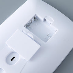 Kuber Industries Industires Makeup Mirror With LED Light|Mirror For Table Top, Vanity, Desk|Battery Operated With USB Port(White)