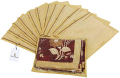 Kuber Industries 36 Piece Non Woven Saree Cover Set, Brown