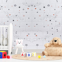 Kuber Industries Foam Brick Pattern 3D Wallpaper for Walls | Soft PE Foam| Easy to Peel, Stick & Remove DIY Wallpaper | Suitable on All Walls | Pack of 2 Sheets, 70 cm X 70 cm