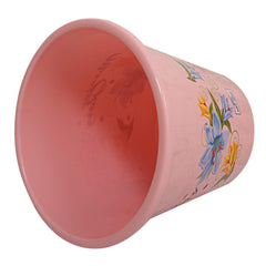 Kuber Industries Floral Plastic Dustbin, 10 litres, Pink (CTKTC1881)